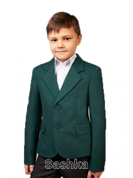 Піджак класичний для хлопчика Sashka напіввовна зелений, розмір 116-182